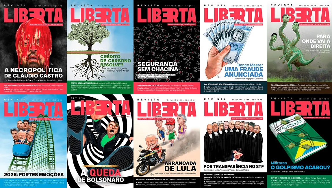 Capa elegante da Revista Liberta, mostrando design editorial de qualidade