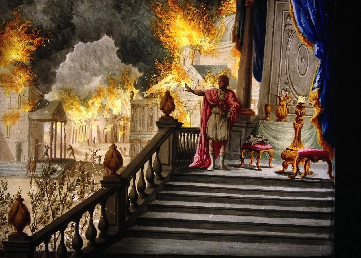 Unknown artist roman antiquite the emperor nero contemplating the fire of rome on july 18 64 ( (meisterdrucke 925045)