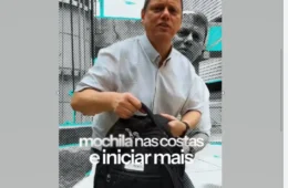 Tarcísio aparece em publicidade com mochila de gestora citada em investigações