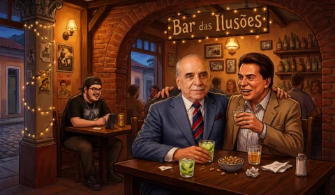Um ornitorrinco no balcão do Bar das Ilusões