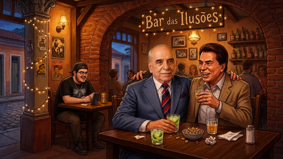 Um ornitorrinco no balcão do Bar das Ilusões