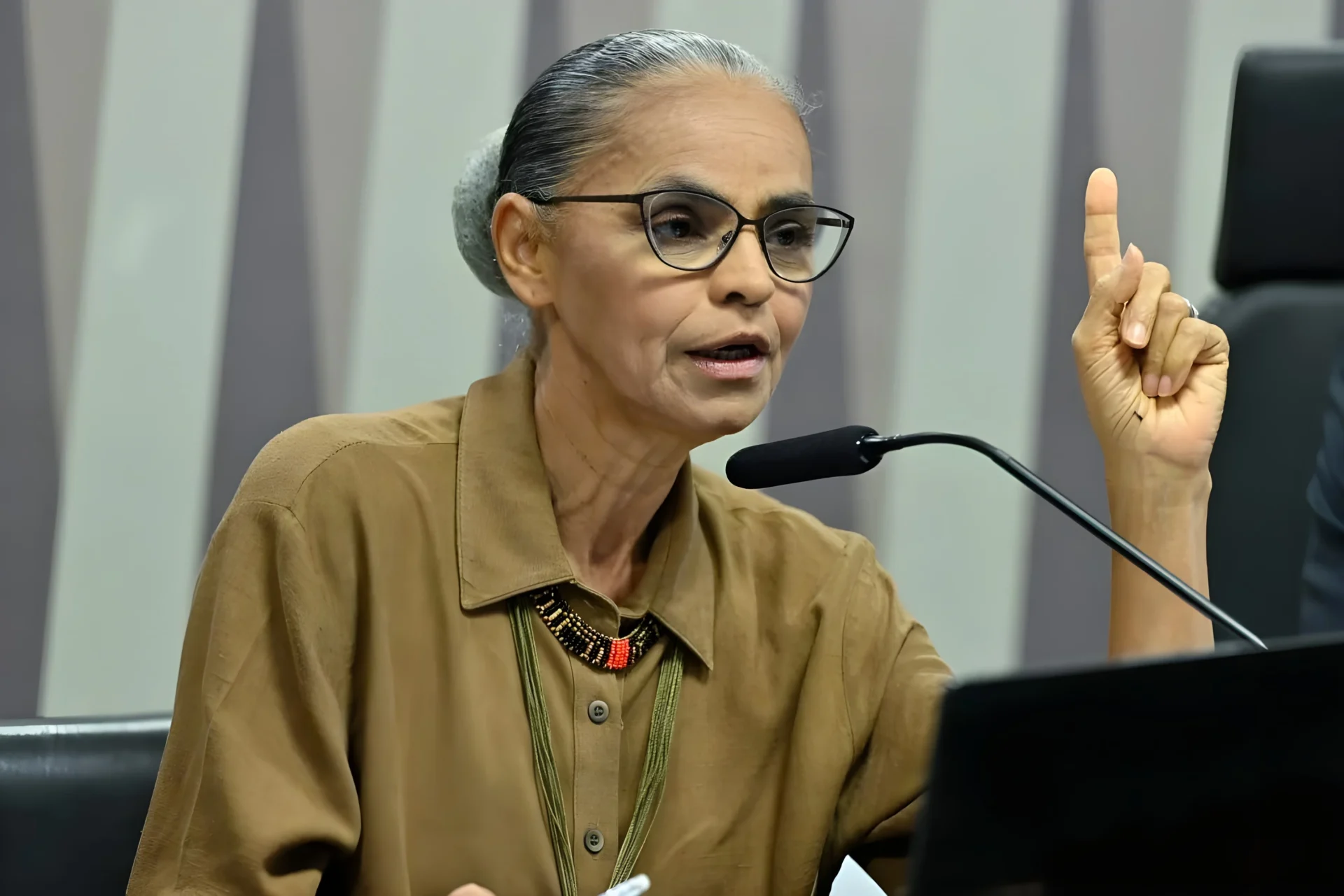 Marina Silva, ex-ministra do Meio Ambiente, em fotografia de Geraldo Magela para a Agência Senado